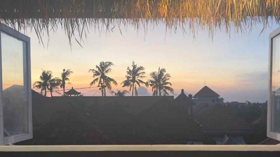 Sunset terrace at Slavic Roots Cafe & Eatery in Berawa Canggu, Bali