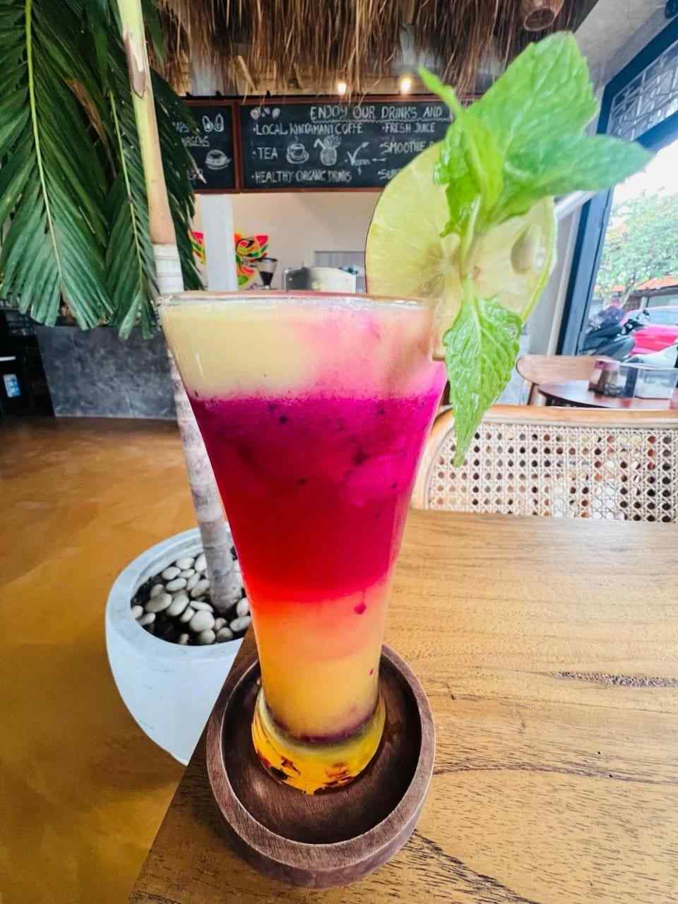 Fresh fruit exotic drink at Slavic Roots Cafe & Eatery in Berawa Canggu, Bali